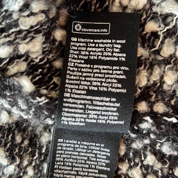 & Other Stories Puff Sleeve Bouclé Cardigan Sweater Alpaca Blend Size M - Picture 9 of 12